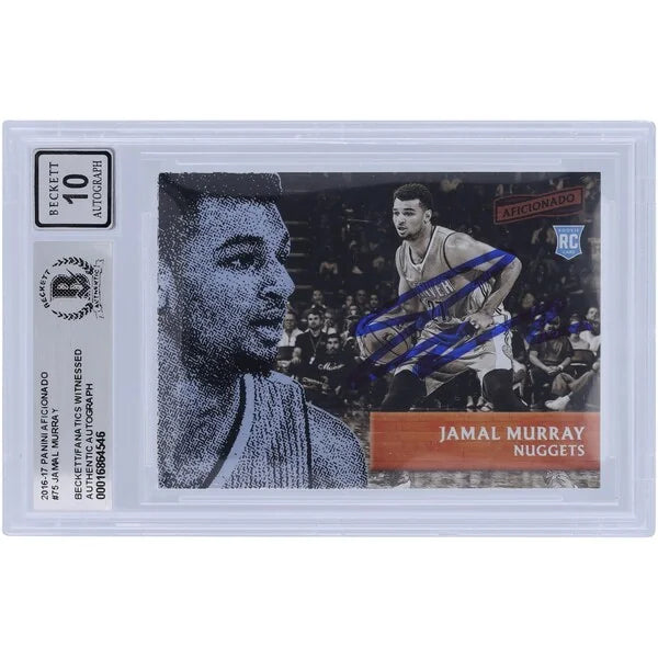 Jamal Murray Signed 2016-17 Panini Aficionado #75 Rookie Card | Beckett Graded 10