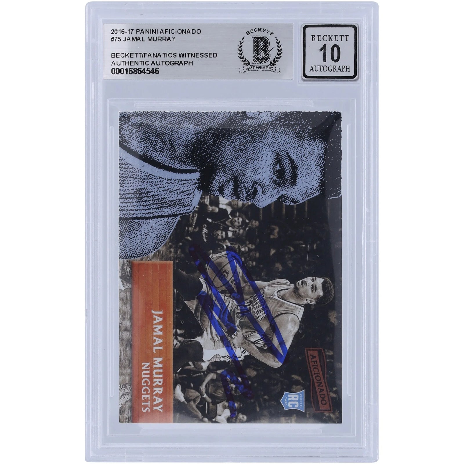 Jamal Murray Signed 2016-17 Panini Aficionado #75 Rookie Card | Beckett Graded 10