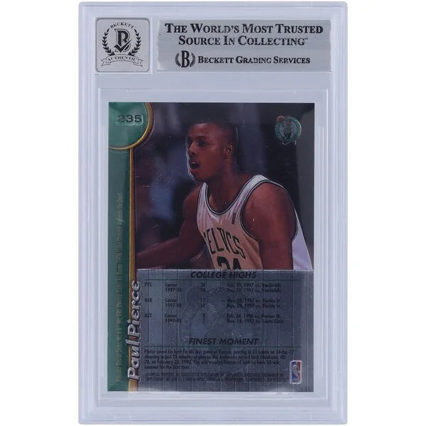 Paul Pierce Signed 1998-99 Topps Finest No Protector #235 Rookie Card | Beckett Authentica