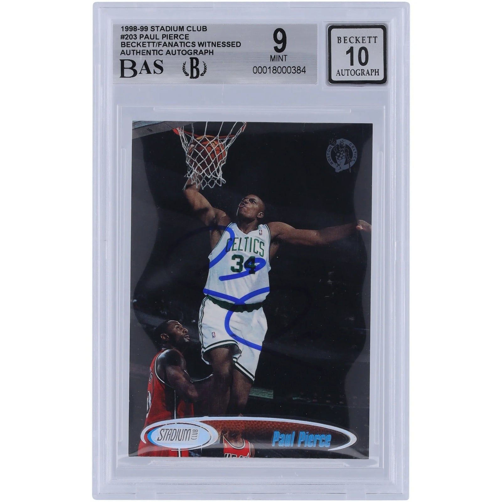 Paul Pierce Signed 1998-99 Topps Stadium Club #203 Rookie Card | Authenticated