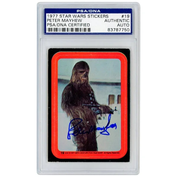 Peter Mayhew Signed 1977 Topps Star Wars Sticker #19 | PSA Authenticated