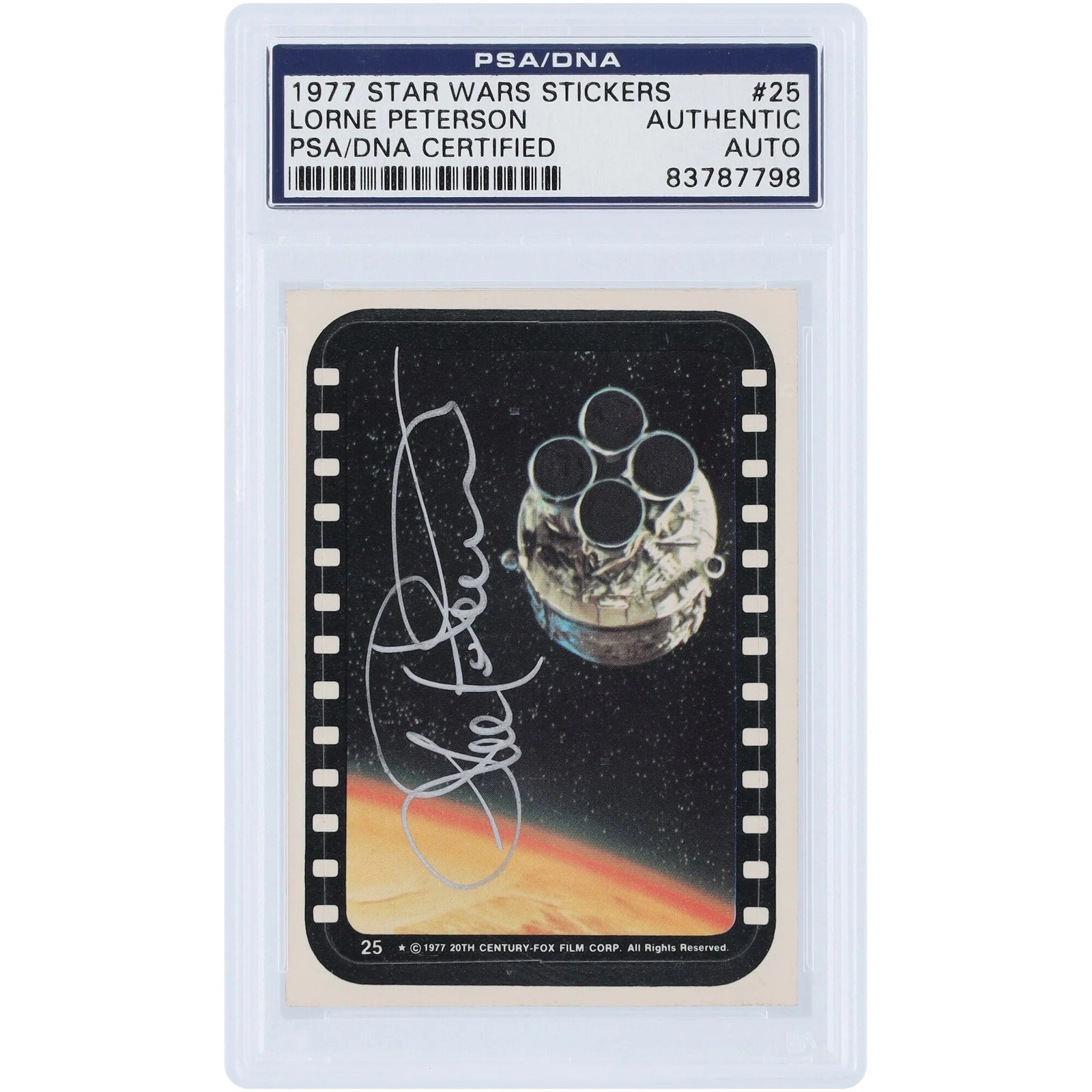 Lorne Peterson Signed 1977 Topps Star Wars Stickers #25 | PSA Authenticated