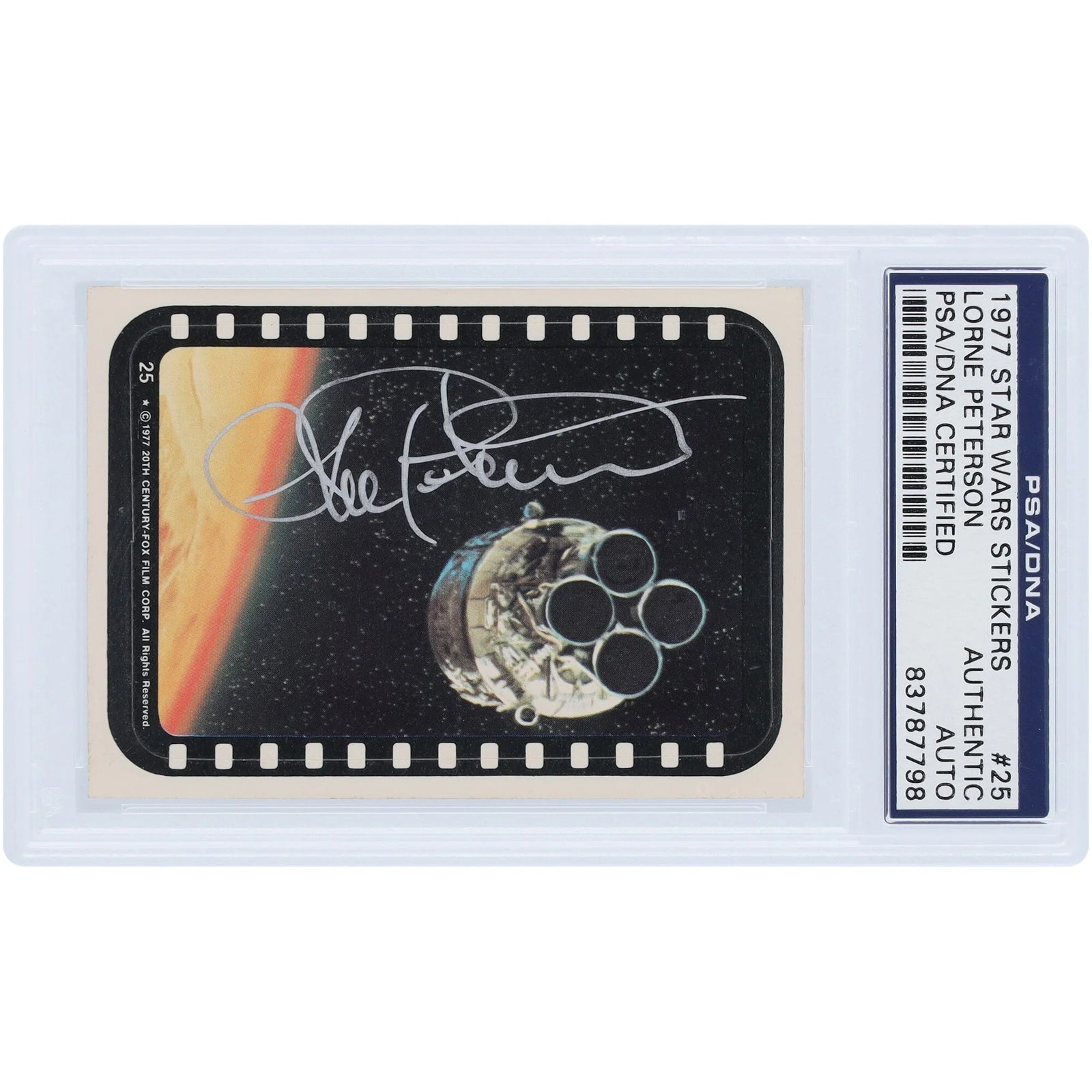Lorne Peterson Signed 1977 Topps Star Wars Stickers #25 | PSA Authenticated
