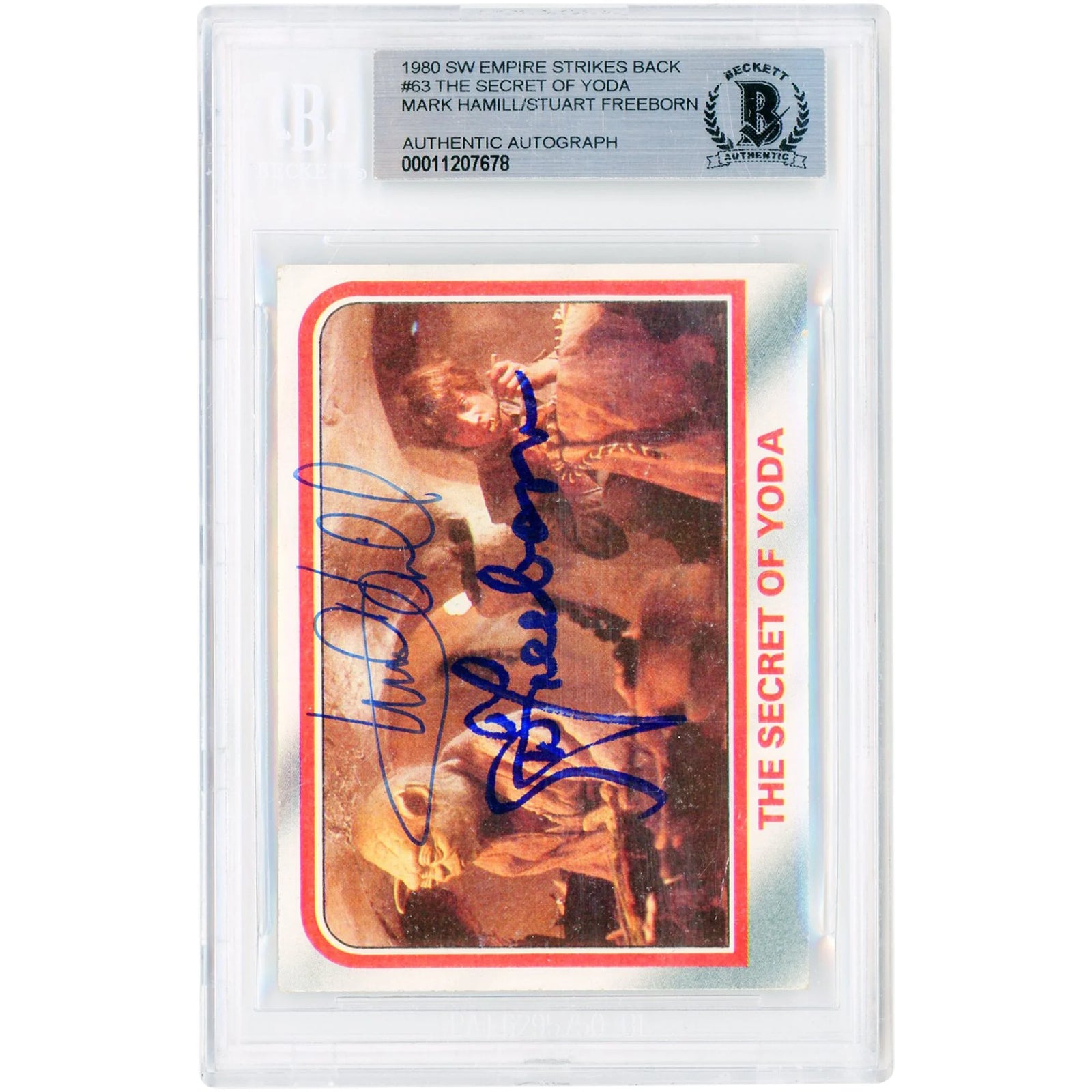 Mark Hamill and Stuart Freeborn Signed 1980 Empire Strikes Back #63 Card | Beckett Authent