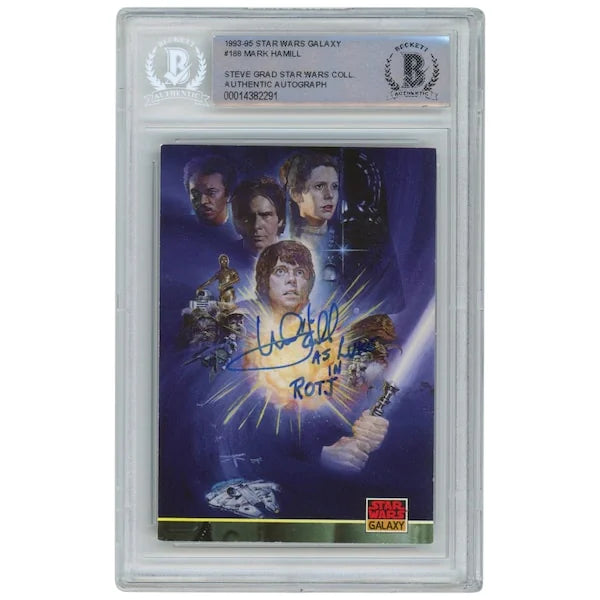 Mark Hamill Signed 1993 Topps Galaxy #188 Card | "As Luke in ROTJ" Inscription