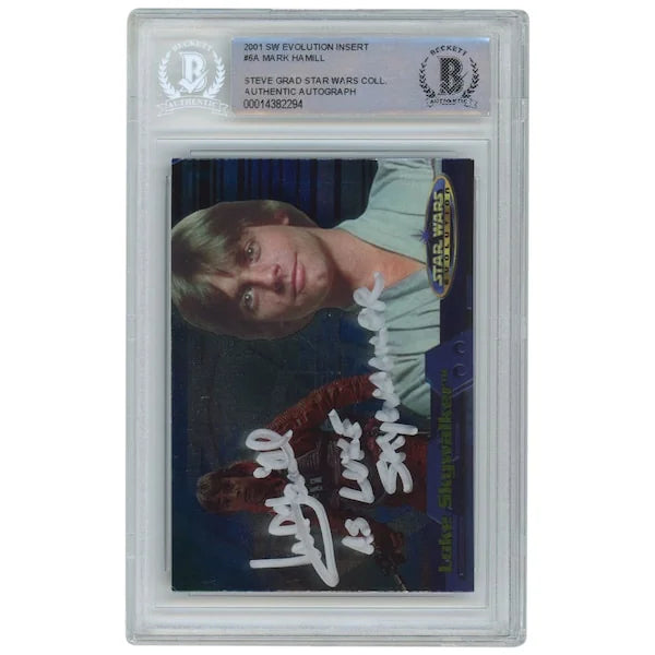 Mark Hamill Signed 2001 Topps Evolution #6A Card | Luke Skywalker Inscription