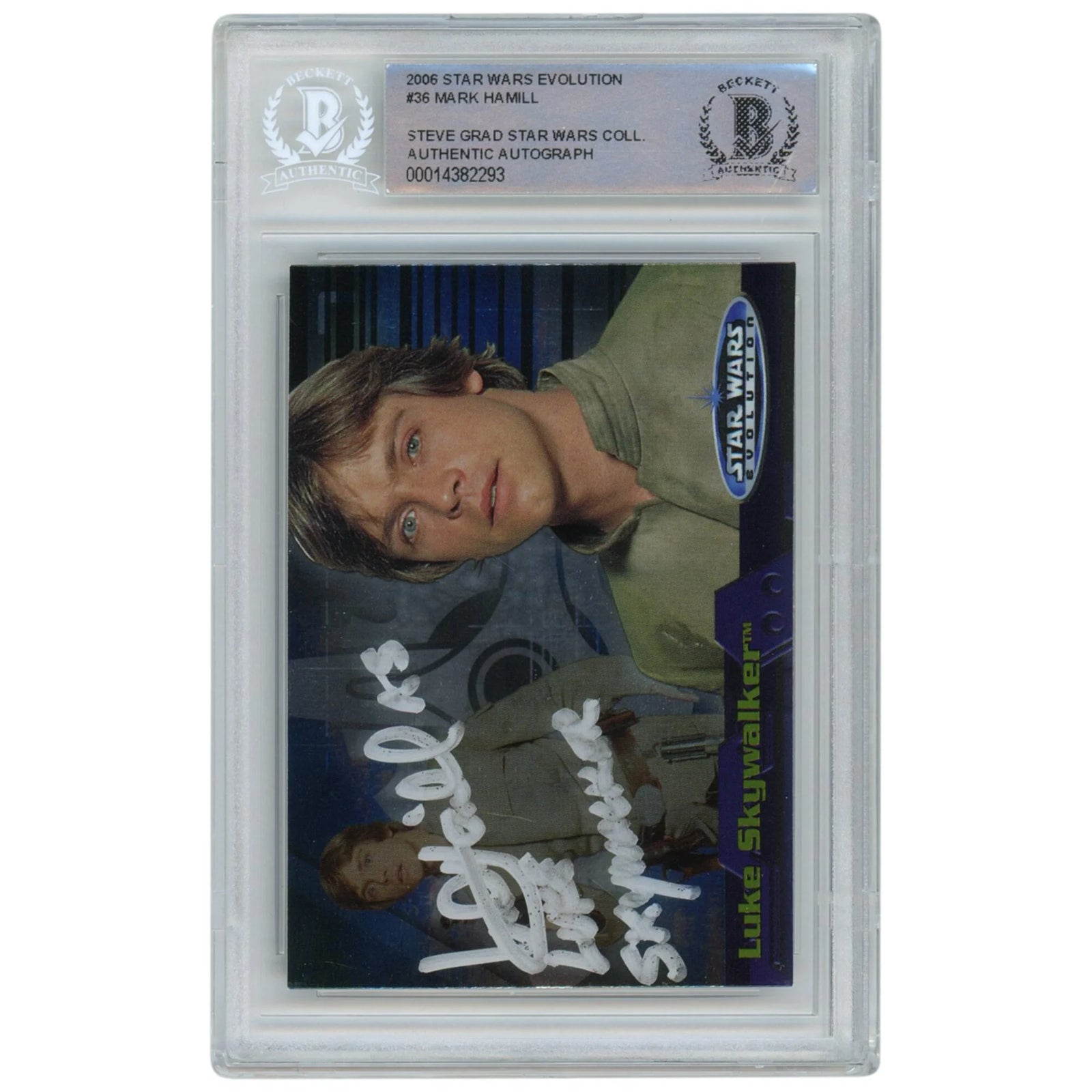 Mark Hamill Signed 2006 Topps Evolution #36 Card | Luke Skywalker Inscription