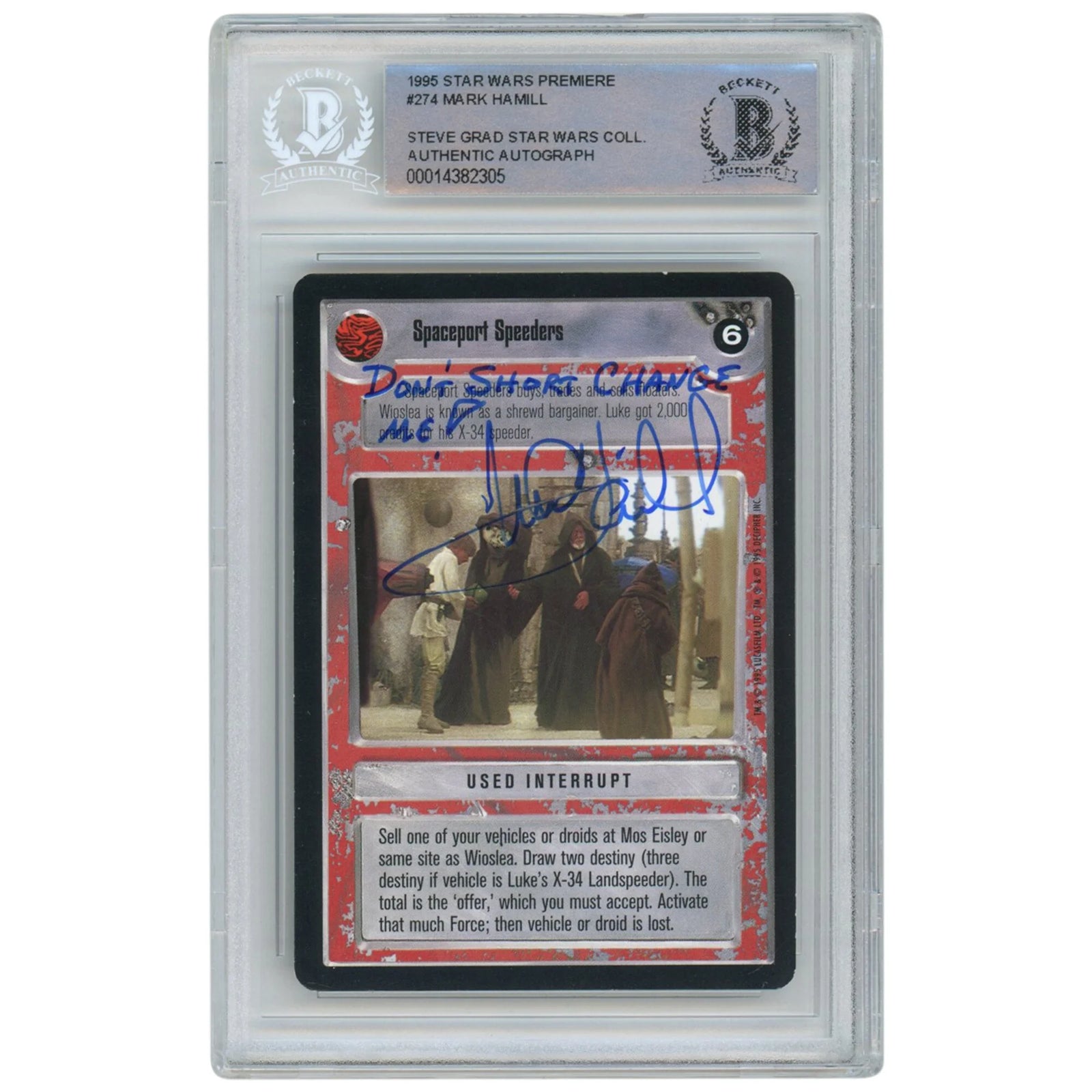 Mark Hamill Signed Star Wars 1995 CCG #274 Card | BAS Authenticated