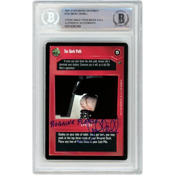 Mark Hamill Signed 1997 Star Wars CCG #148 Card | Rogaine Please Inscription