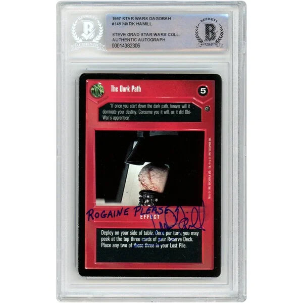 Mark Hamill Signed 1997 Star Wars CCG #148 Card | Rogaine Please Inscription