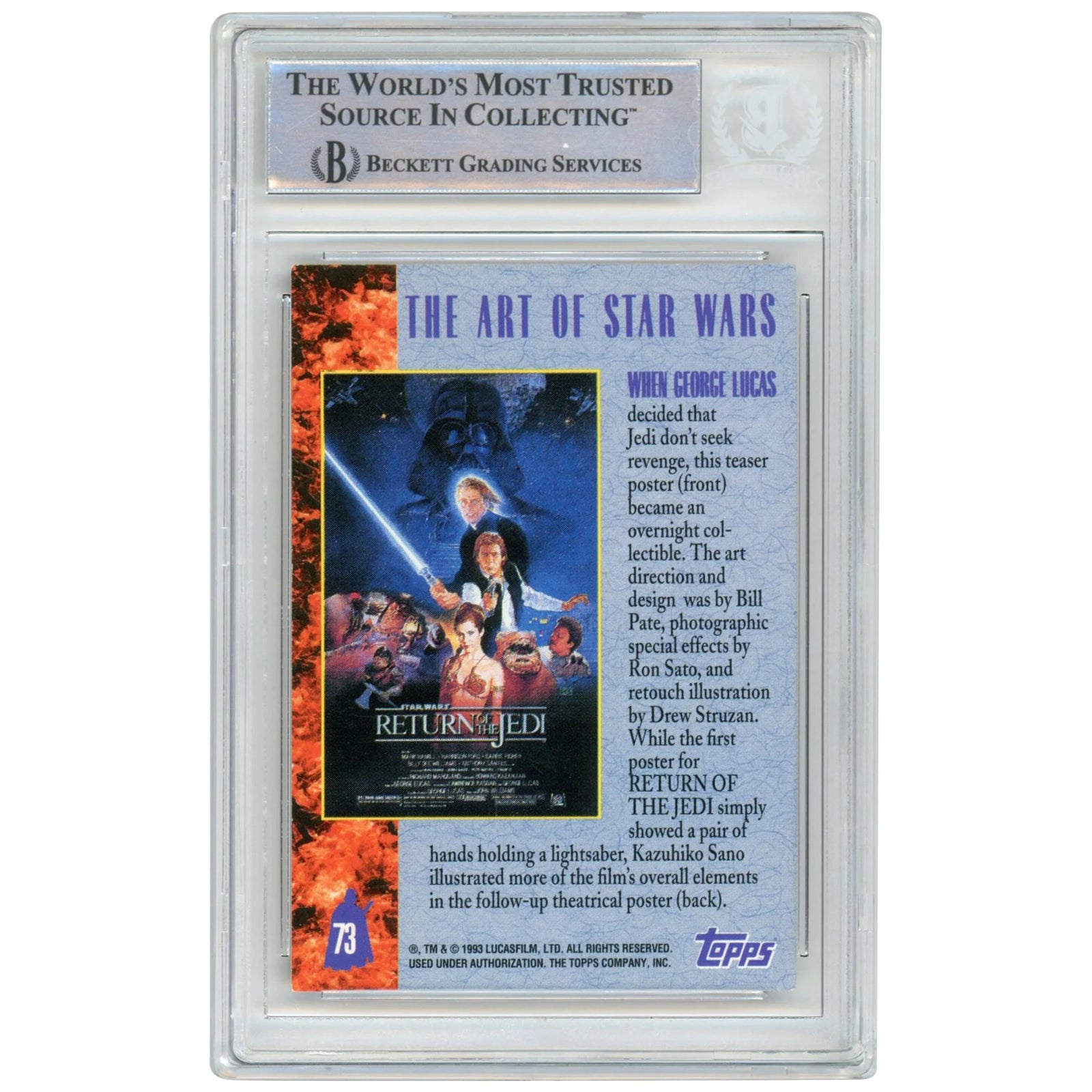 Mark Hamill Signed 1993 Topps Galaxy #73 Card | Beckett Authenticated