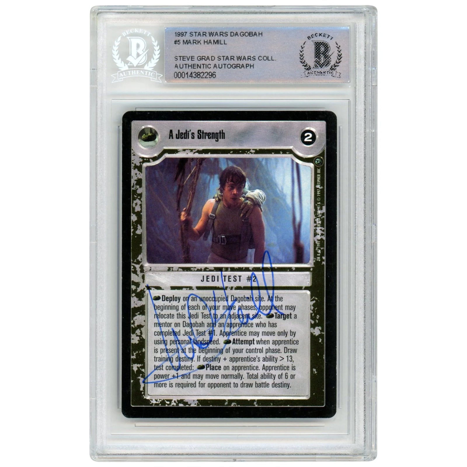 Mark Hamill Signed 1997 Star Wars CCG #5 Dagobah Card | Beckett Authenticated