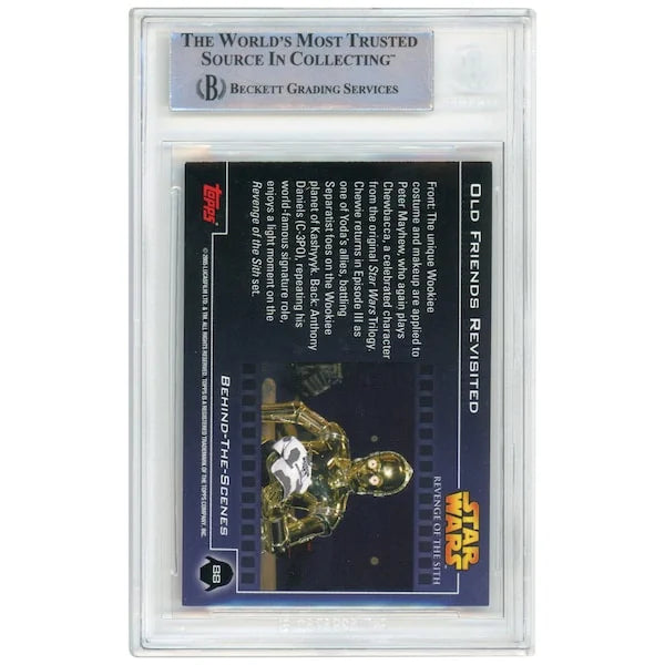 Peter Mayhew Signed 2005 Topps Revenge of the Sith #88 Card | Chewbacca Inscription