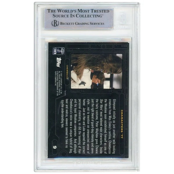 Peter Mayhew Signed 2007 Topps #9 Card | Chewbacca Inscription
