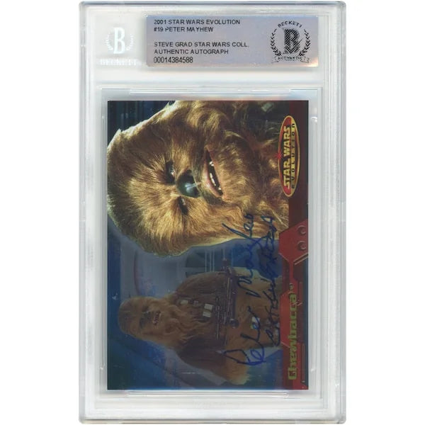 Peter Mayhew Signed 2001 Topps Evolution #19 Card | Chewbacca Inscription