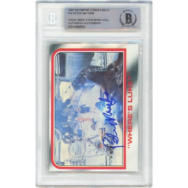 Peter Mayhew Signed 1980 Topps Star Wars #14 Card | BAS Authenticated