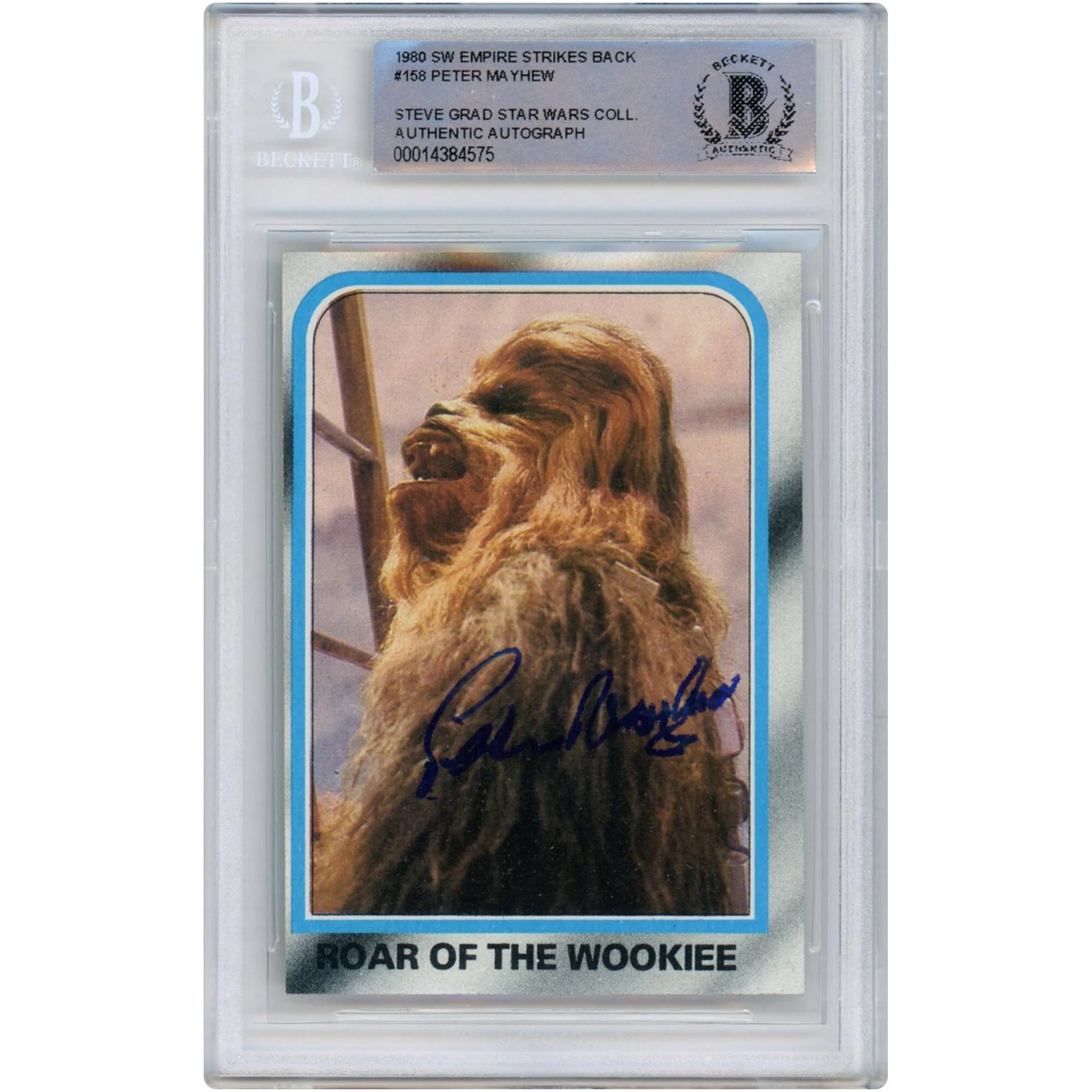 Peter Mayhew Signed 1980 Topps #158 Empire Strikes Back Card | BAS Authenticated