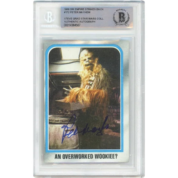 Peter Mayhew Signed 1980 Topps Empire Strikes Back #172 | BAS Authenticated