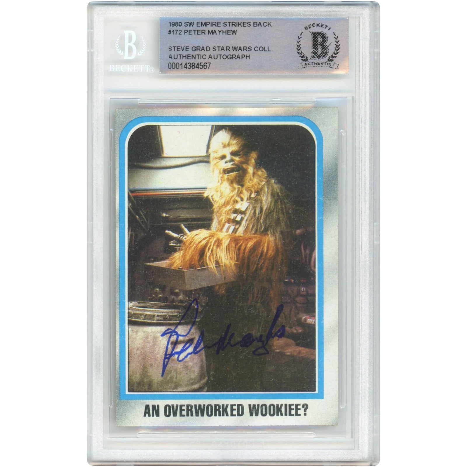 Peter Mayhew Signed 1980 Topps Empire Strikes Back #172 | BAS Authenticated