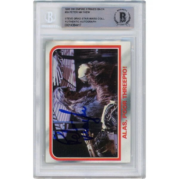 Peter Mayhew Signed 1980 Topps Empire Strikes Back Card #89 | BAS Authenticated
