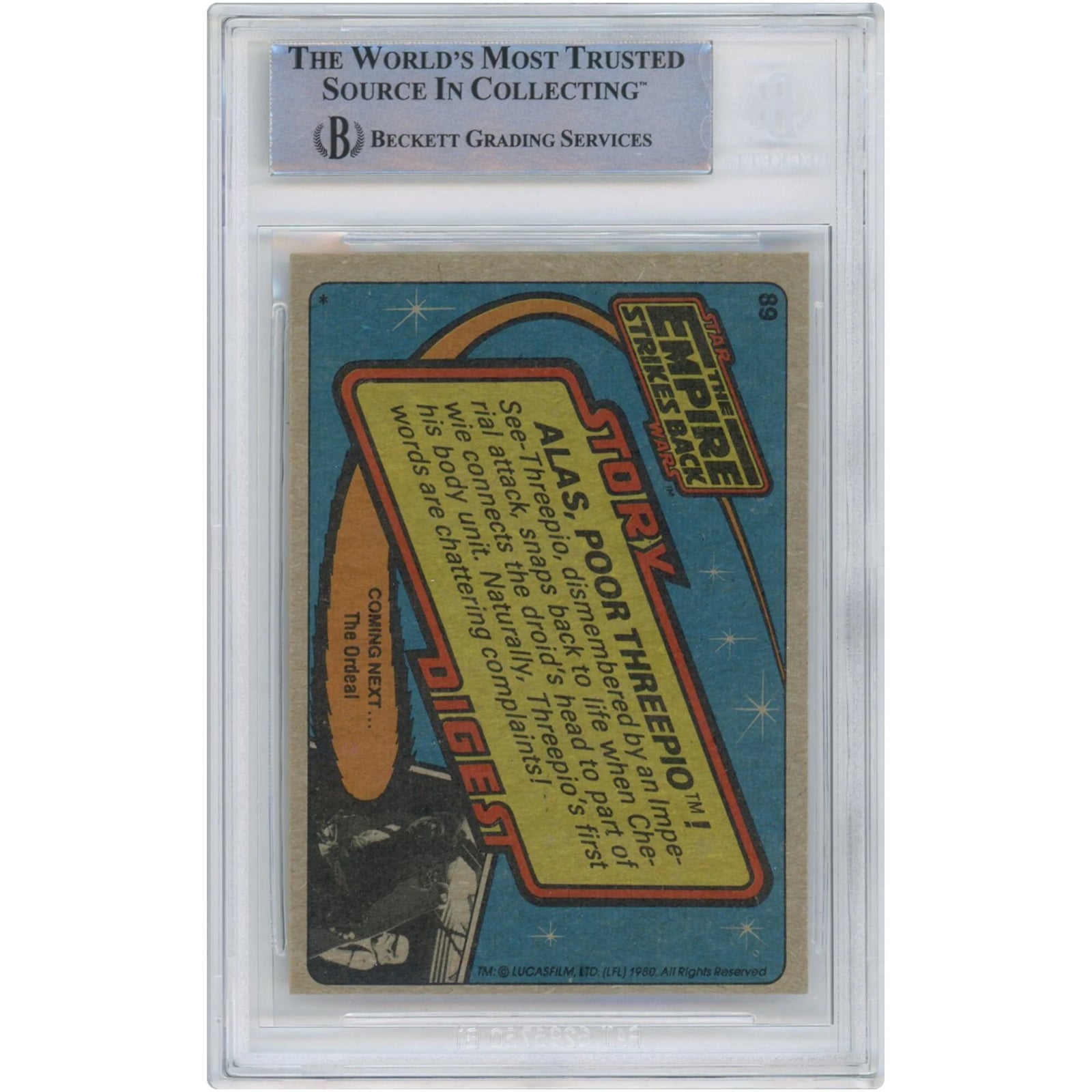 Peter Mayhew Signed 1980 Topps Empire Strikes Back Card #89 | BAS Authenticated