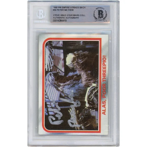 Peter Mayhew Signed 1980 Topps Empire Strikes Back Card #89 | BAS Authenticated