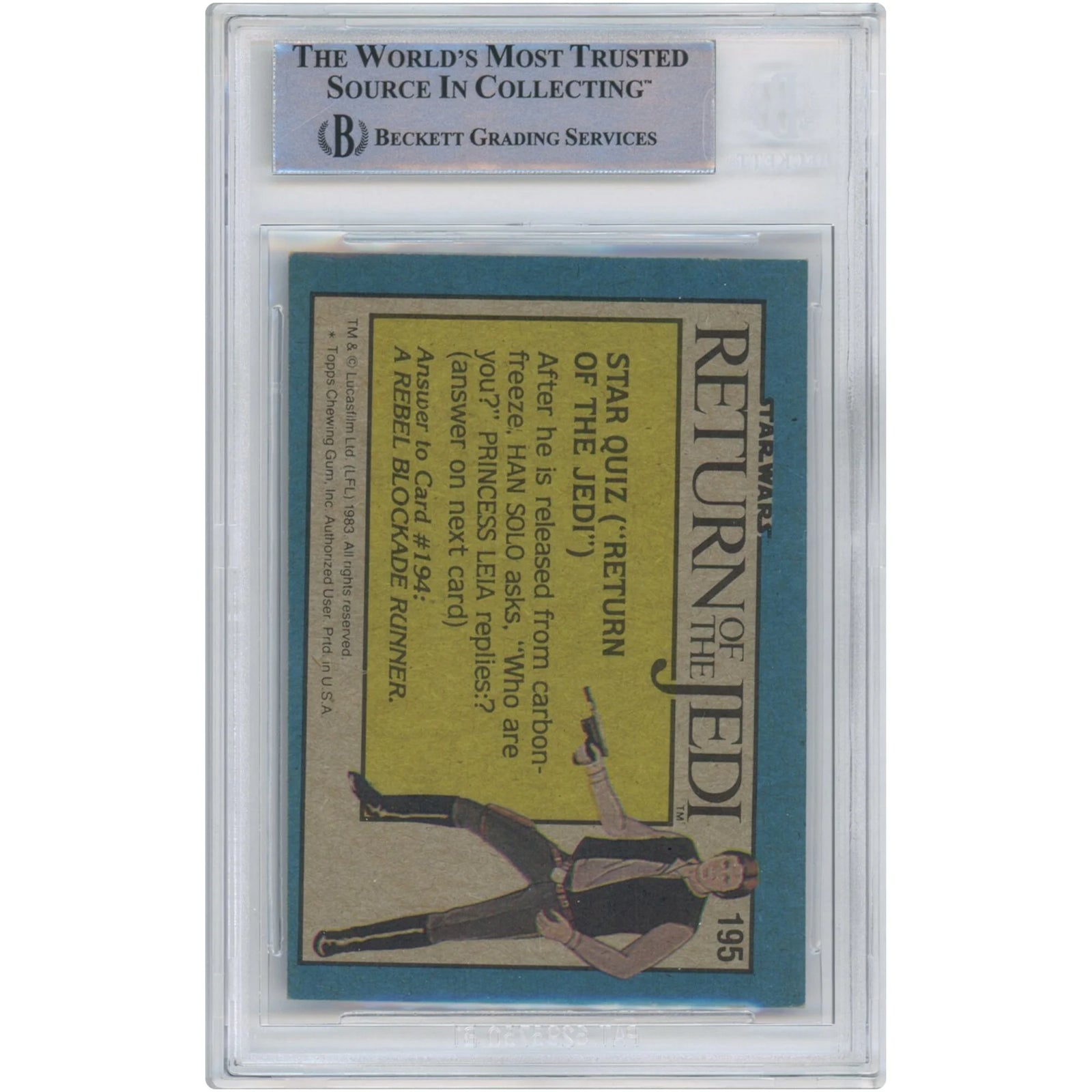 Peter Mayhew Signed 1983 Topps Return of the Jedi #195 | BAS Authenticated