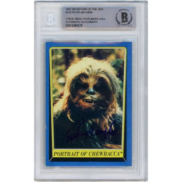 Peter Mayhew Signed 1983 Topps Return of the Jedi Card #219 | BAS Authenticated