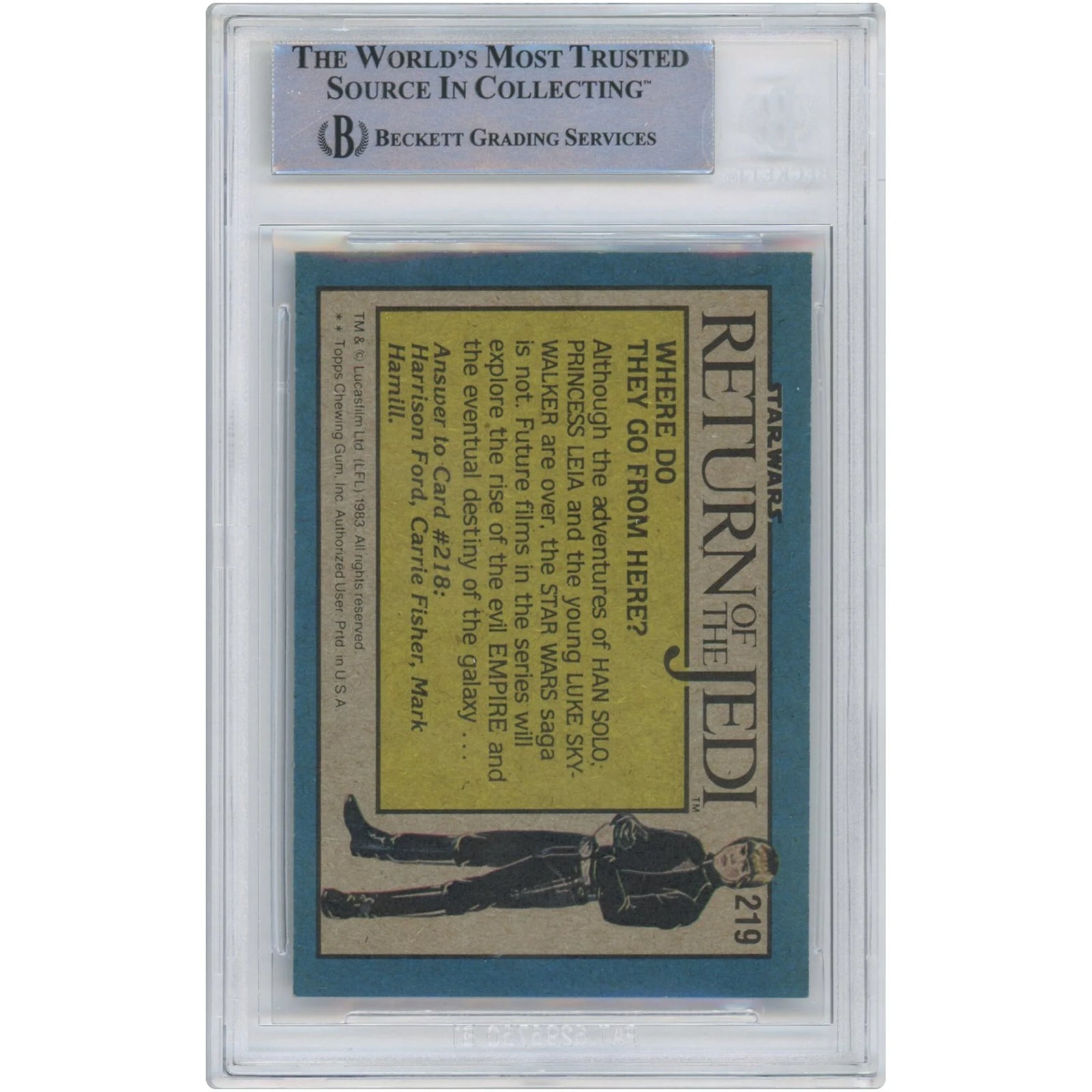 Peter Mayhew Signed 1983 Topps Return of the Jedi Card #219 | BAS Authenticated