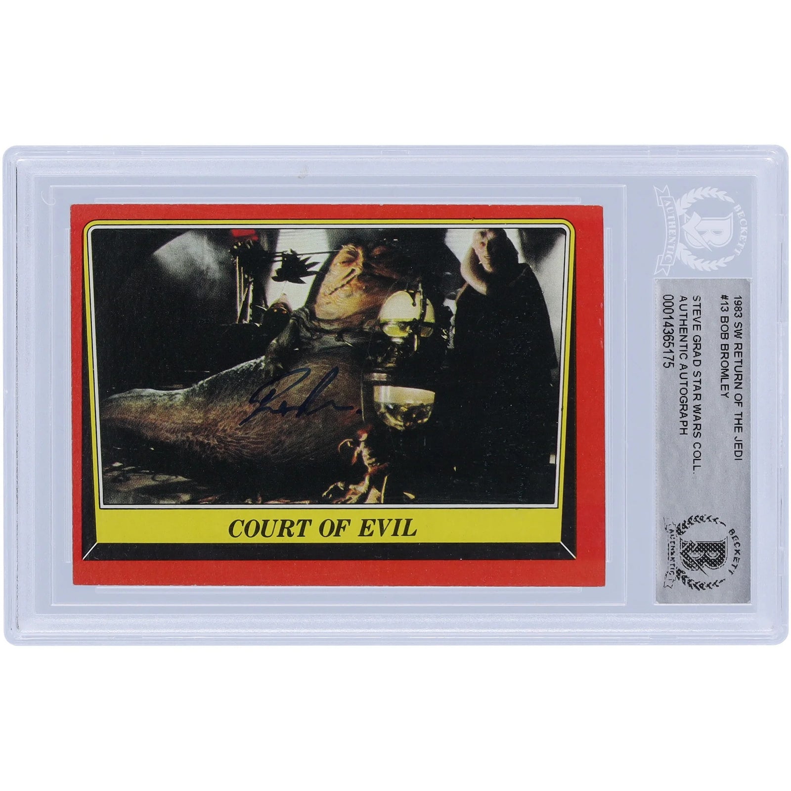 Bob Bromley Signed 1983 Topps Return of the Jedi #13 Card | BAS Authenticated