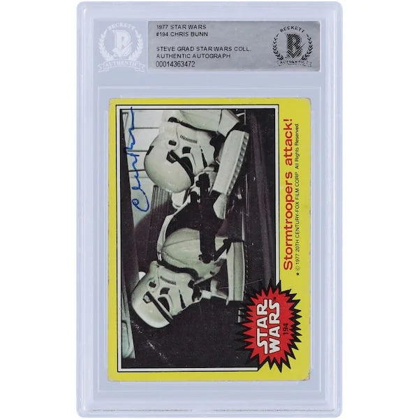 Chris Bunn Signed 1977 Topps Star Wars #194 Card | BAS Authenticated