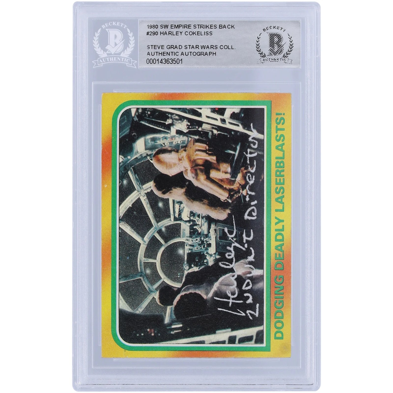 Harley Cokeliss Signed 1980 Topps #290 Card | 2nd Unit Director Inscription