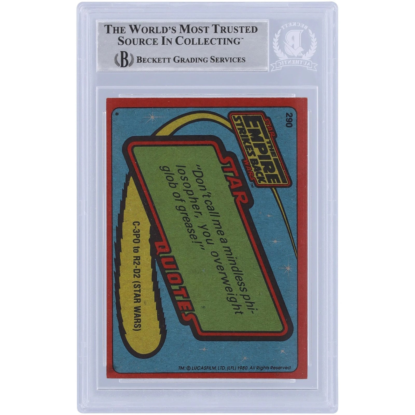 Harley Cokeliss Signed 1980 Topps #290 Card | 2nd Unit Director Inscription