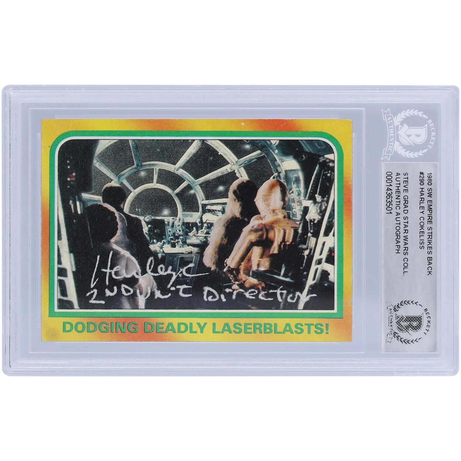 Harley Cokeliss Signed 1980 Topps #290 Card | 2nd Unit Director Inscription