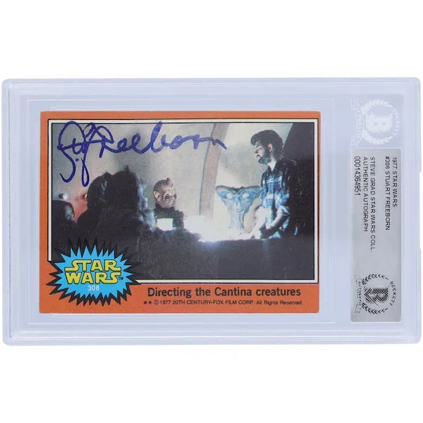 Stuart Freeborn Signed 1977 Topps Star Wars #308 Card | BAS Authenticated