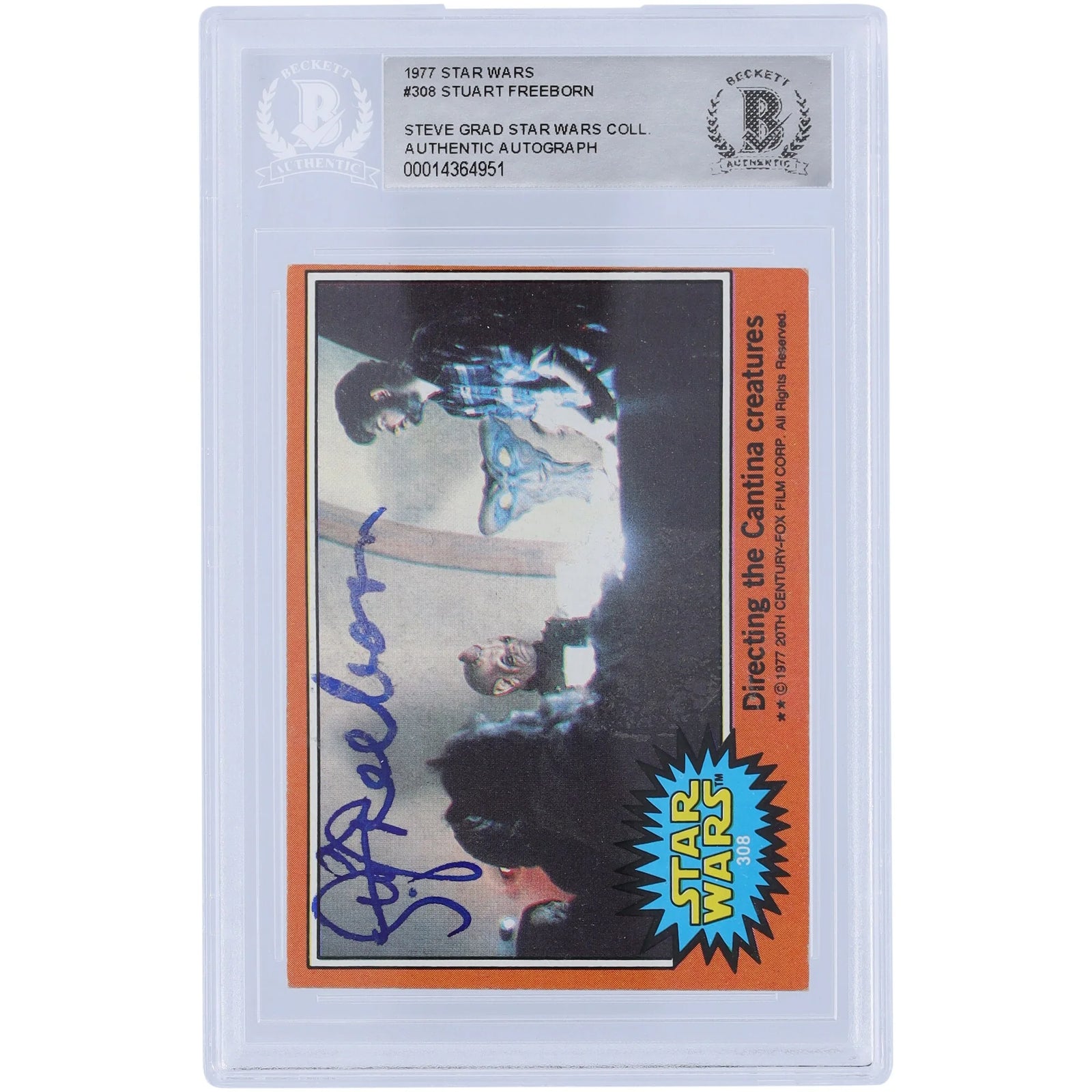 Stuart Freeborn Signed 1977 Topps Star Wars #308 Card | BAS Authenticated