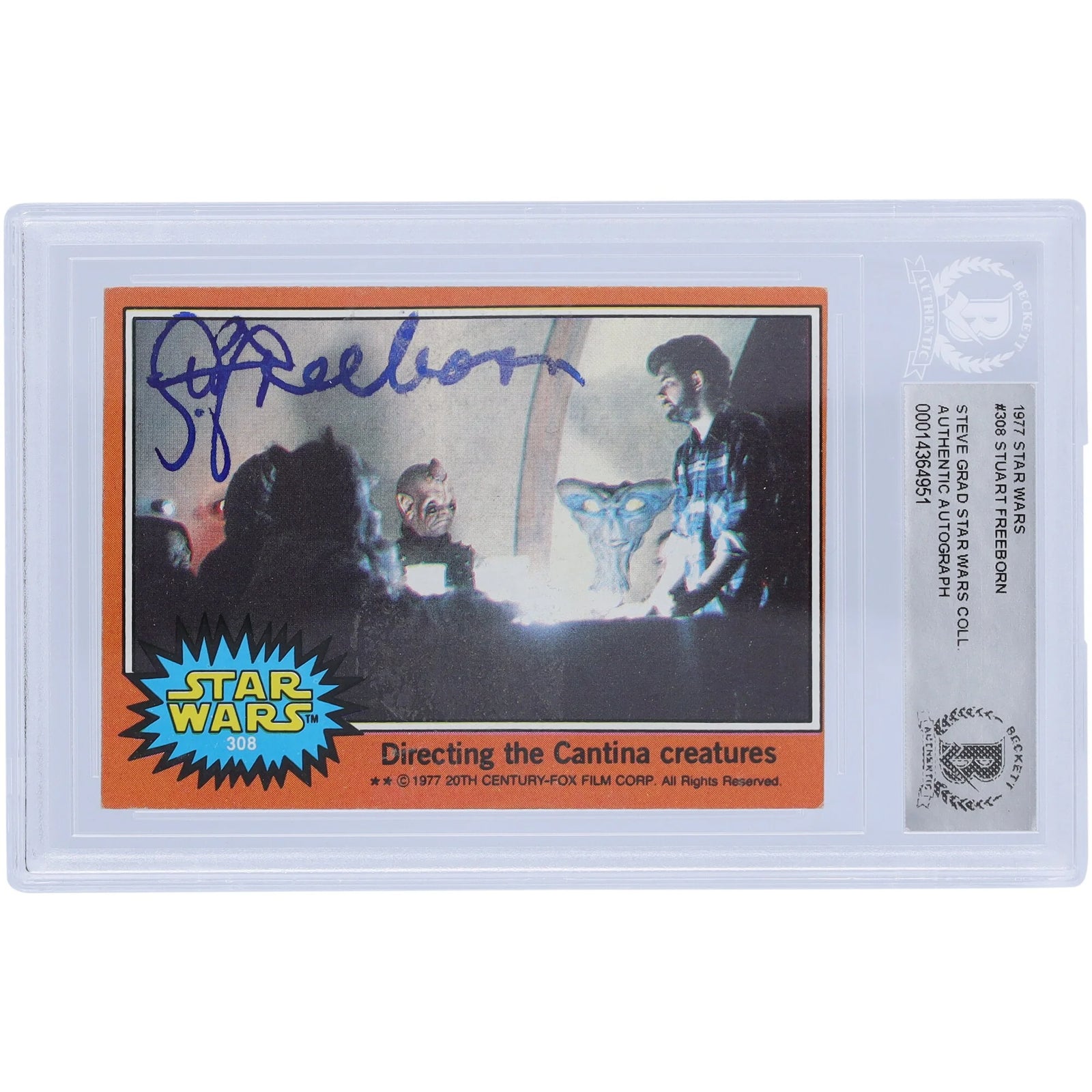 Stuart Freeborn Signed 1977 Topps Star Wars #308 Card | BAS Authenticated