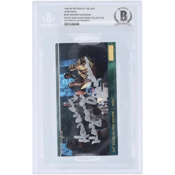 Howard Kazanjian Signed 1996 Topps Widevision #144 | Producer Inscription