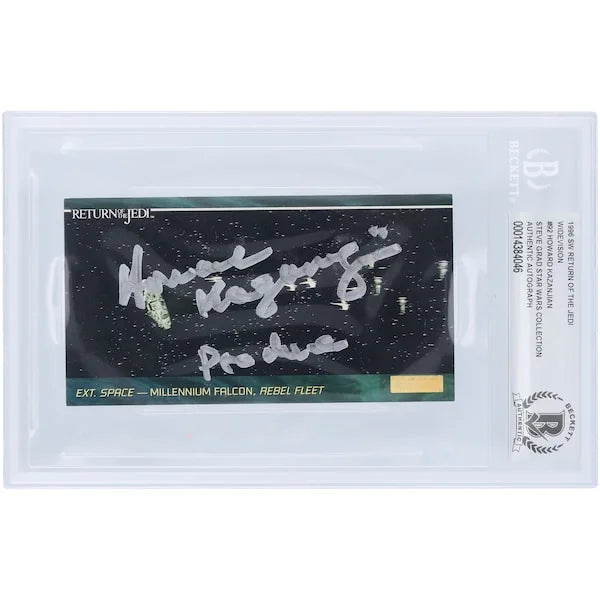 Howard Kazanjian Signed 1996 Topps Widevision #92 | Producer Inscription