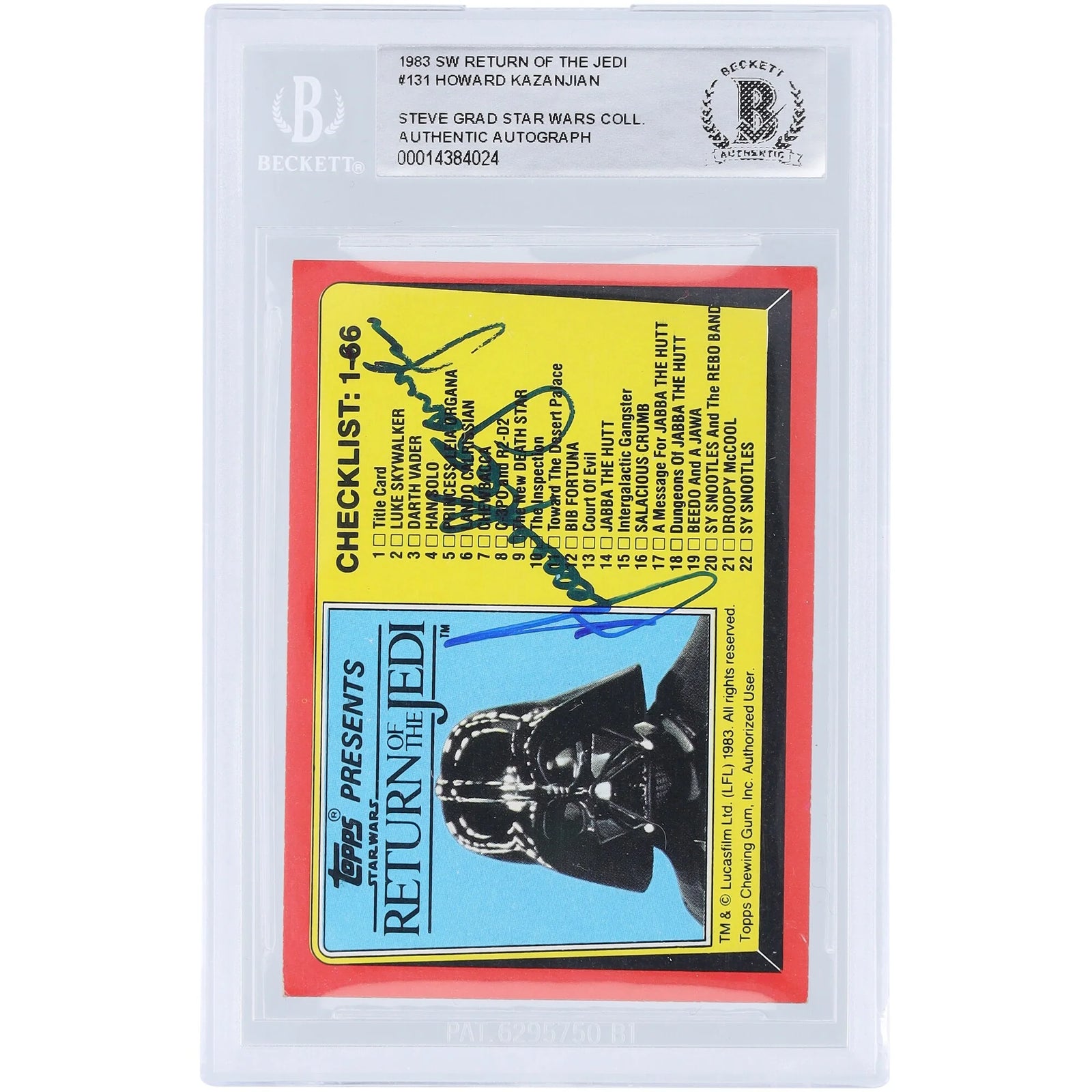 Howard Kazanjian Signed 1983 Topps Return of the Jedi #131 Card | BAS Authenticated