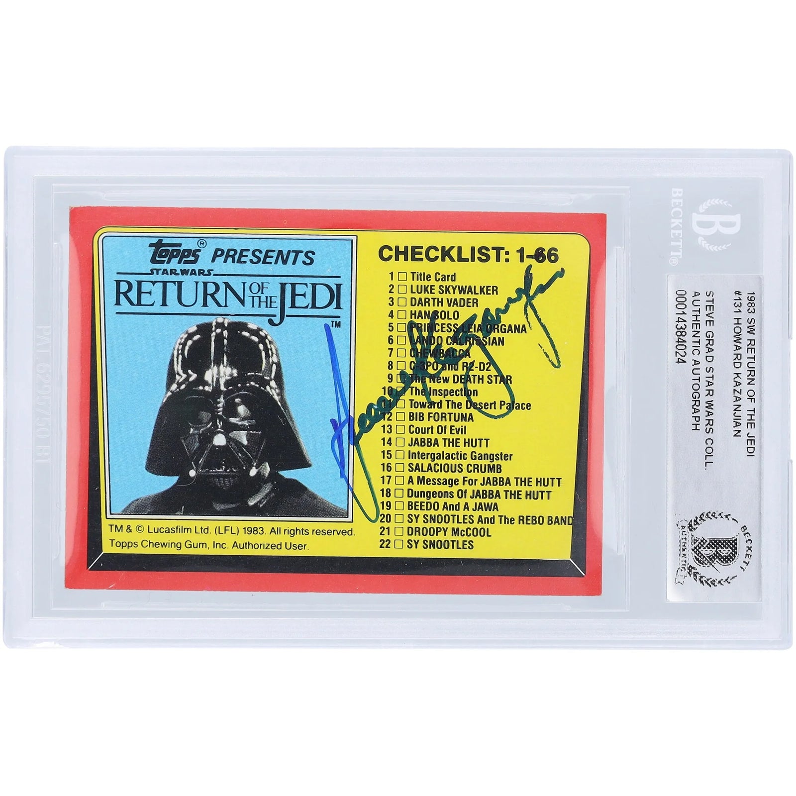 Howard Kazanjian Signed 1983 Topps Return of the Jedi #131 Card | BAS Authenticated