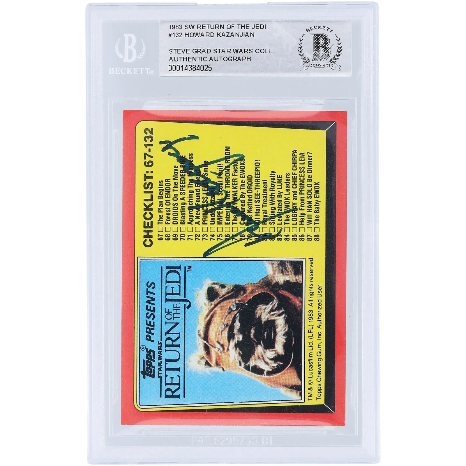 Howard Kazanjian Signed 1983 Topps Return of the Jedi #132 Card | BAS Authenticated