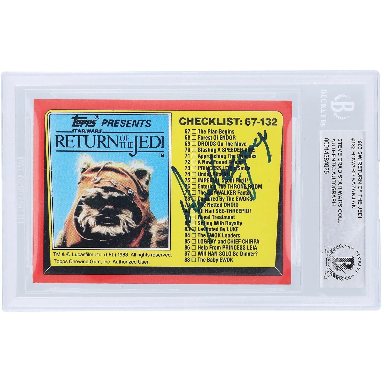 Howard Kazanjian Signed 1983 Topps Return of the Jedi #132 Card | BAS Authenticated