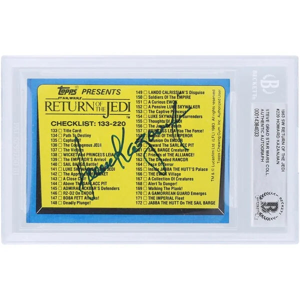 Howard Kazanjian Signed 1983 Topps Return of the Jedi #220 Card | BAS Authenticated