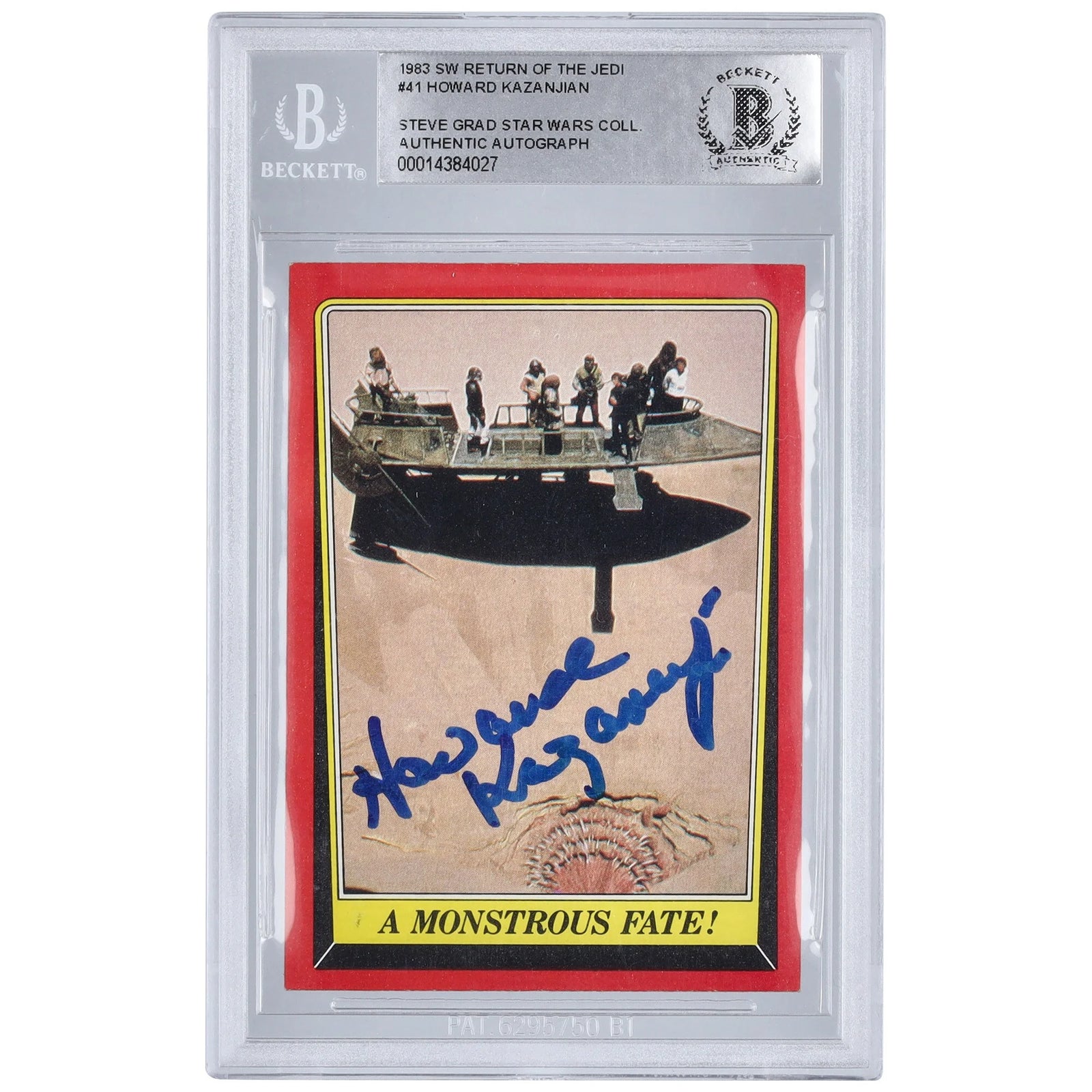 Howard Kazanjian Signed 1983 Topps Return of the Jedi Sticker #41 | BAS Authenticated