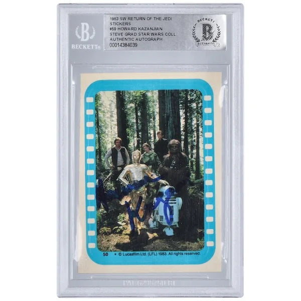 Howard Kazanjian Signed 1983 Topps Star Wars Sticker #50 | BAS Authenticated