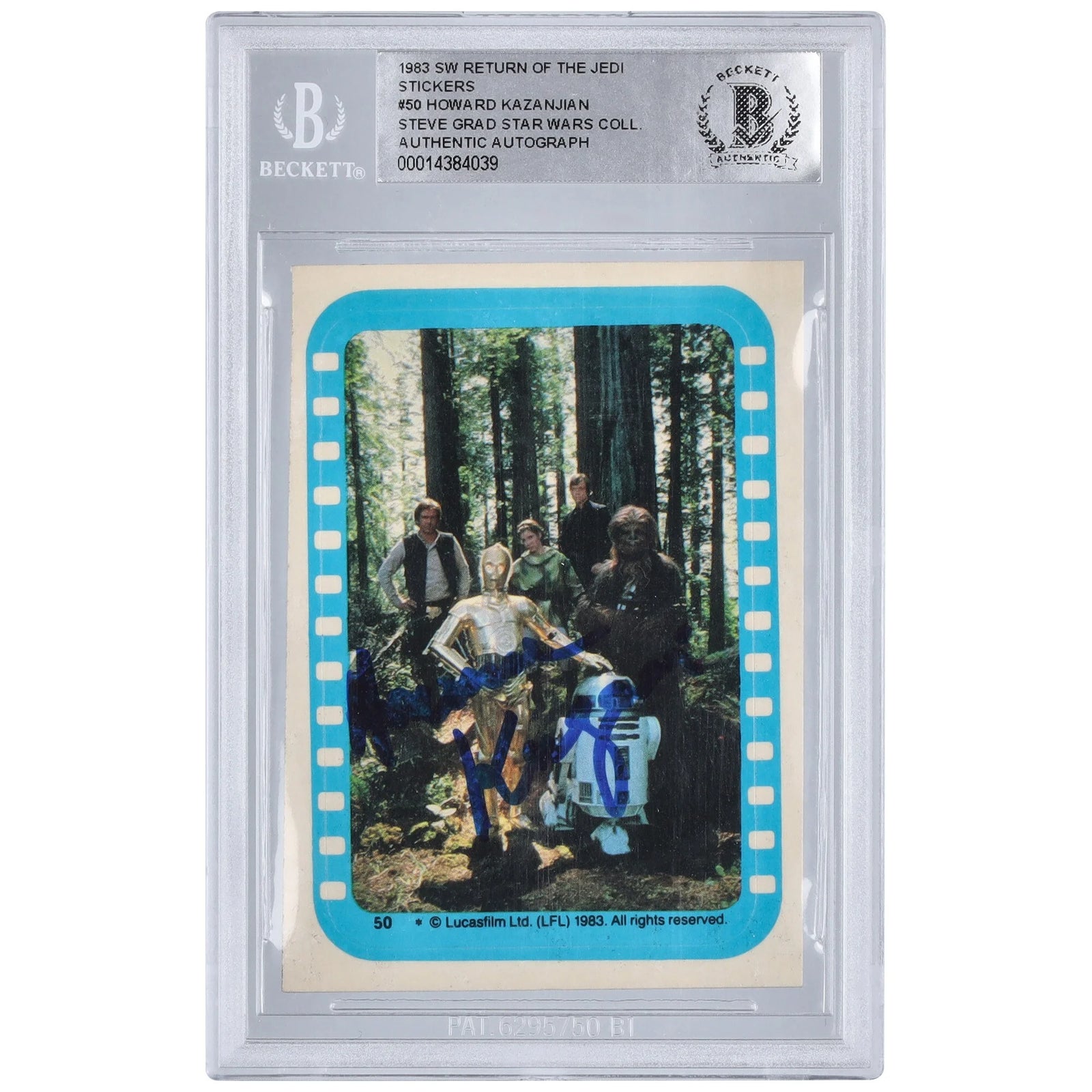 Howard Kazanjian Signed 1983 Topps Star Wars Sticker #50 | BAS Authenticated