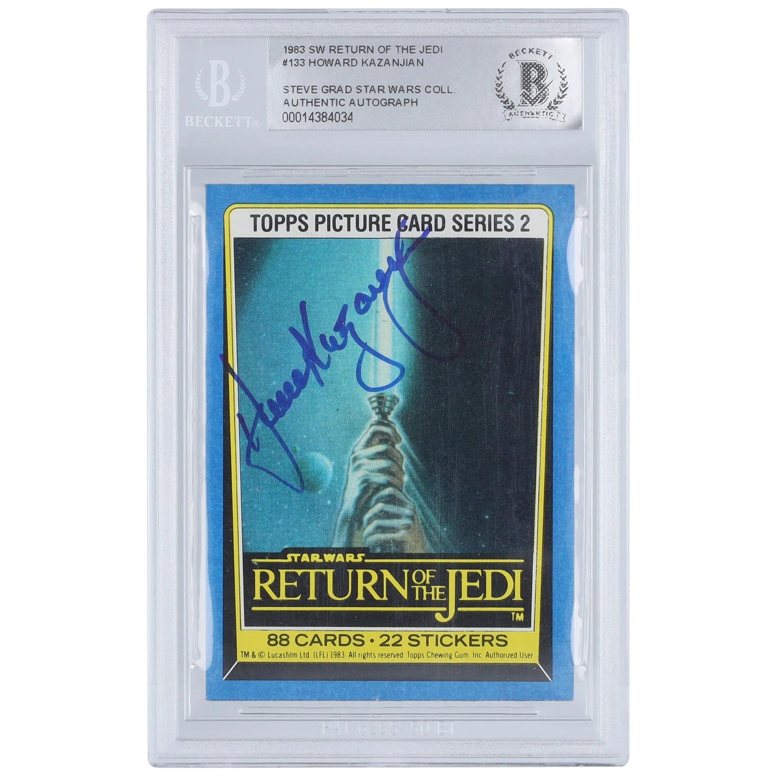 Howard Kazanjian Signed 1983 Topps Return of the Jedi Sticker #133 | BAS Authenticated