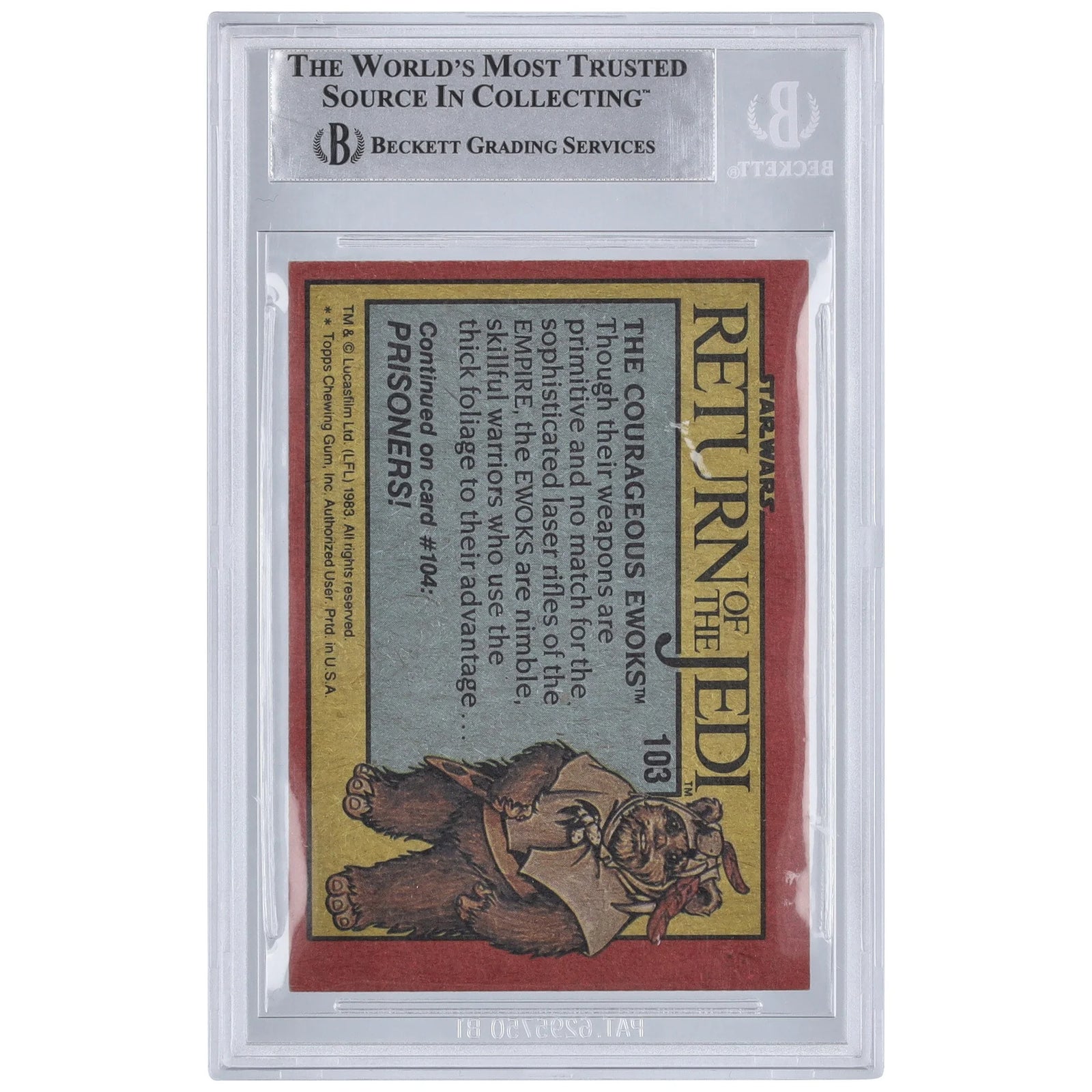 Ira Keeler Signed 1983 Topps Return of the Jedi #103 | BAS Authenticated