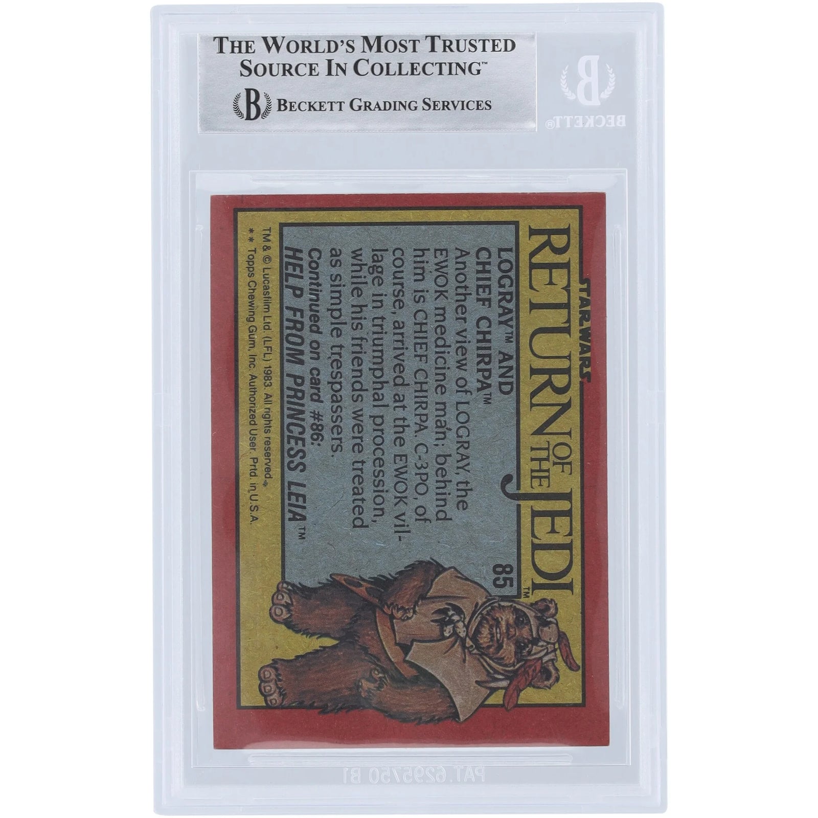 Ira Keeler Signed 1983 Topps Return of the Jedi #85 Card | BAS Authenticated